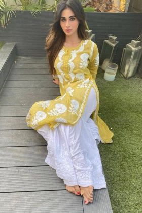 Actress Mouni Roy Wear Yellow Casual Dress