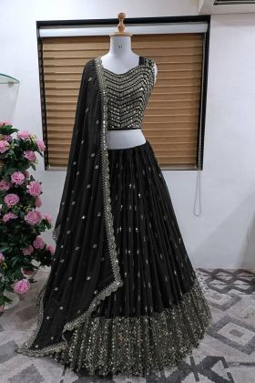 Black Embroidery Work Lehenga Choli