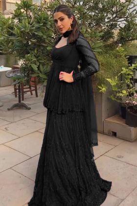 Bollywood Actress Wear Black Palazzo Dress