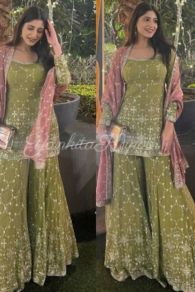 Designer Yankita Kapoor Wear Light Green Dress