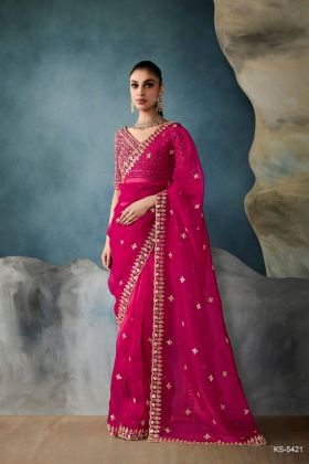 Designer Saree Made of Luxurious Fabric with Hand Embroidery
