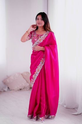 Jimmy Choo Sequin-Embroidered Silk Saree Set