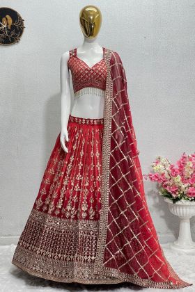 Multi Color Faux Georgette Lehenga Choli