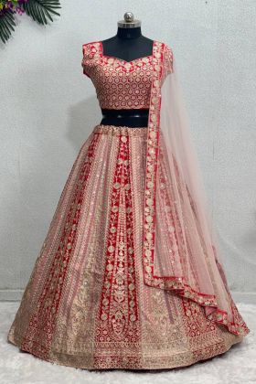 Multi Color Festive Wear Faux Georgette Fancy Lehenga Choli