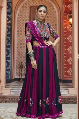 Multi Navratri Garba Night Wear Viscose Rayon Heavy Chaniya Choli