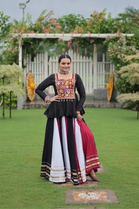 Designer Peplum Top and 8-Meter Flair Lehenga Set in Multicolor 