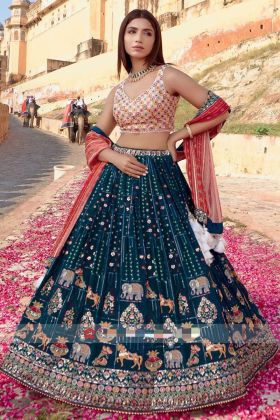 Navratri Garba Night Wear Multi Color Banarasi Silk Choli