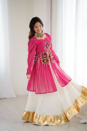 Faux Navratri Lehenga with Butter Silk and Georgette Top