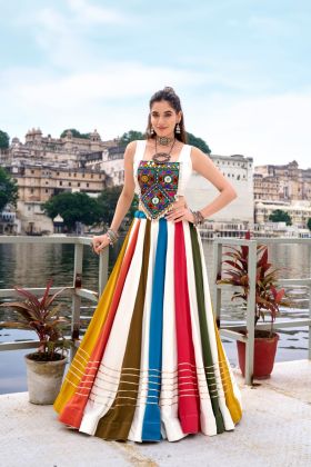 Mirror and Gota Patti Work on a Navratri Lehenga Choli Set