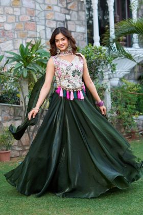 9-Meter Flair Pure Fendy & Tissue Silk Lehenga Set