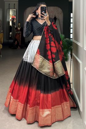 Reception Special Multi Color Shaded Print Lehenga Choli