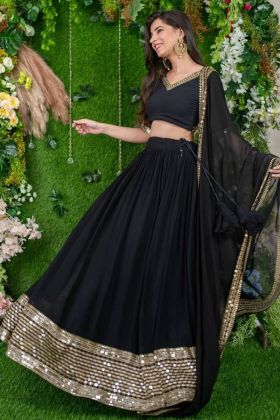 Shaurya Sanadhya Style Black Sequence Work Lehenga Choli