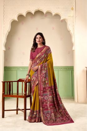 Soft Mul Cotton Saree with Zari Border and Beautiful Print