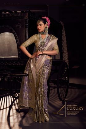 Handcrafted Pallu Embroidered Blouse with Designer Viscose Tissue Saree