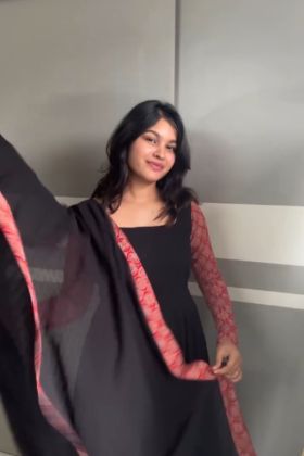 Georgette Anarkali Gown Set with Pants & Dupatta