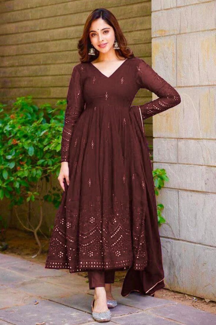 Dark maroon gown top