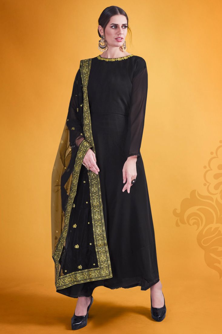 NEW PARTY WEAR SIMPLE LOOK GOWN WITH DIGITAL PRINTED DUPATTA - Khwaissh