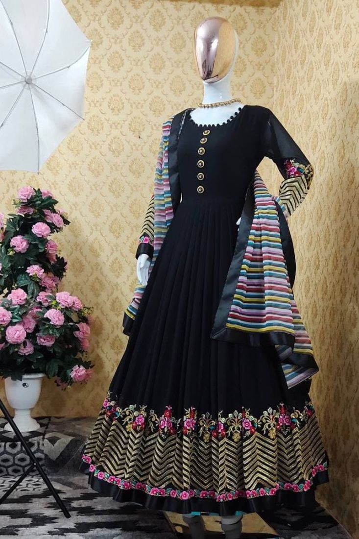 Economic Black Plain Color Flamenca Dress