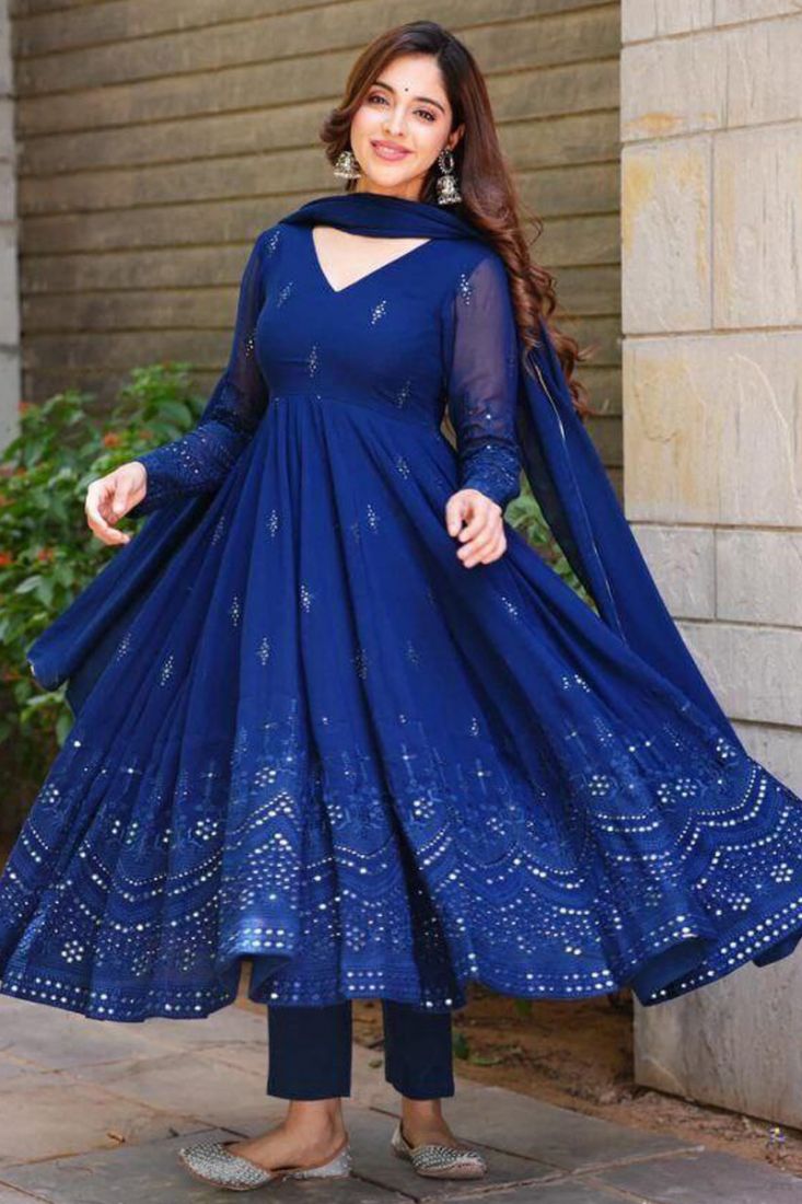 Haya Gown Dresses, Color : blue at Rs 9,250 / Piece in Surat | Haya