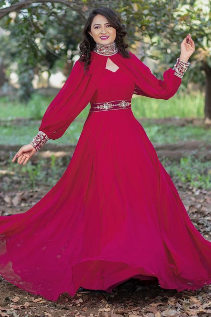 Diwali Party Wear Indian Handmade Printed Work Anarkali Gown Kurti Set For  Women | eBay