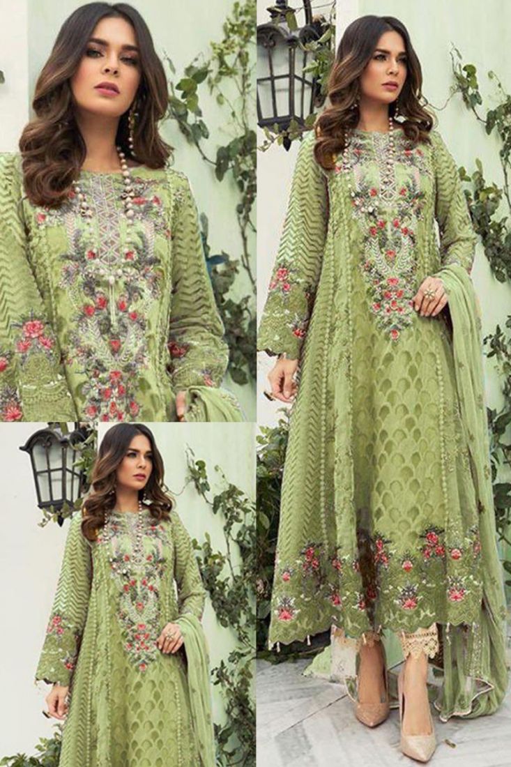 Light Green Multi Stone Work Pakistani Style Salwar Suit