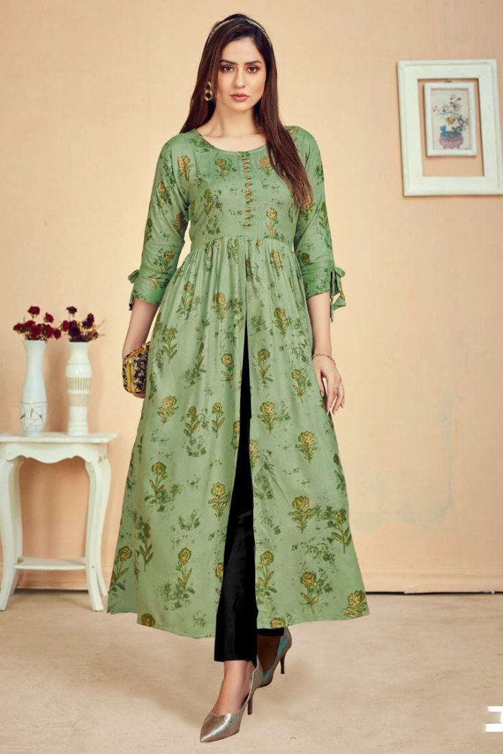 4Shades Undekhi Vol 1 Centre Cut Rayon Stylish Kurti New Designs in  Wholesale