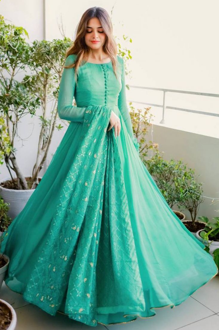 Gaaba Classy Long Dress With Dupatta And Belt - Gaaba