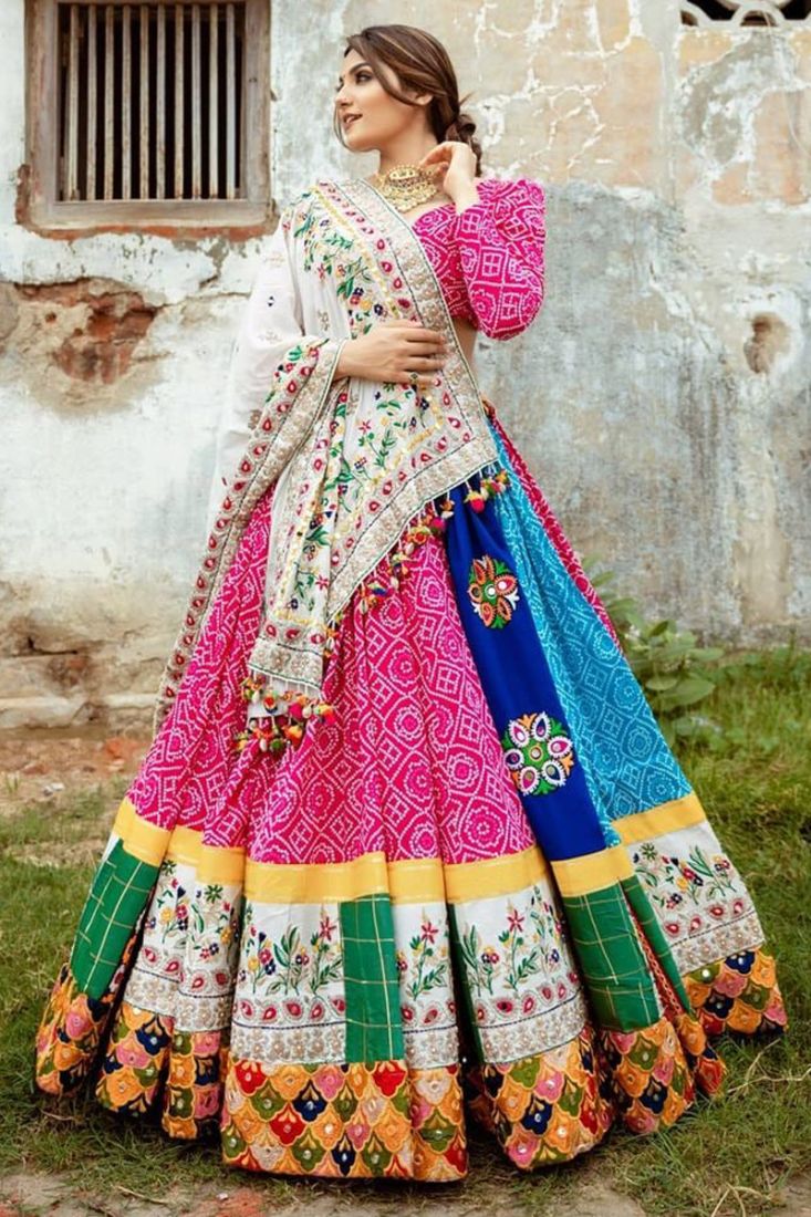 Silk bandhani store lehenga choli