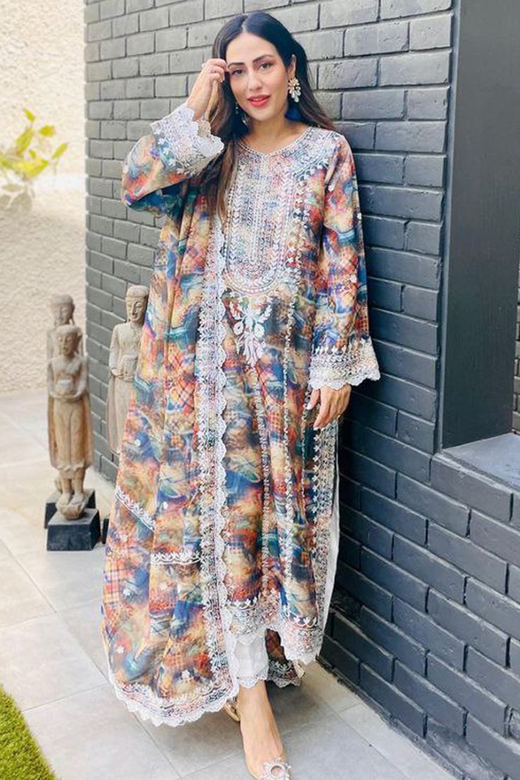 Salwar Mahal Hand Embroidered Khadi Cotton Ready to Wear Salwar Suit –  SALWAR MAHAL