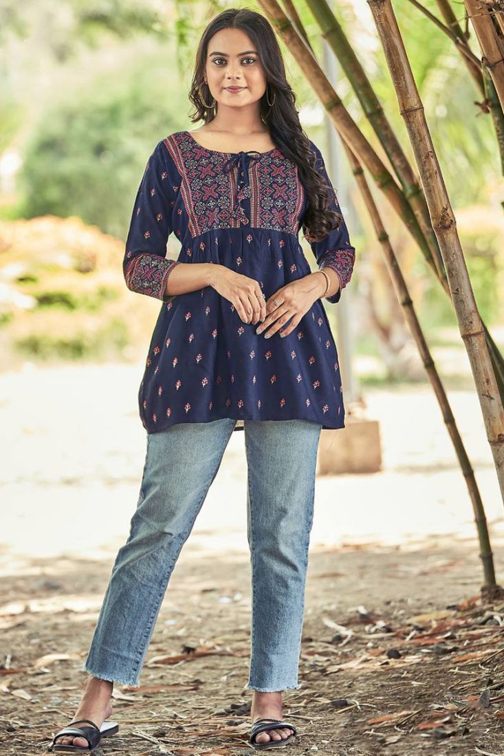 Embroidered - Women Embroidered Kurtas Online at Soch - Blue Georgette  Embroidered Kurta With Beads And Stones
