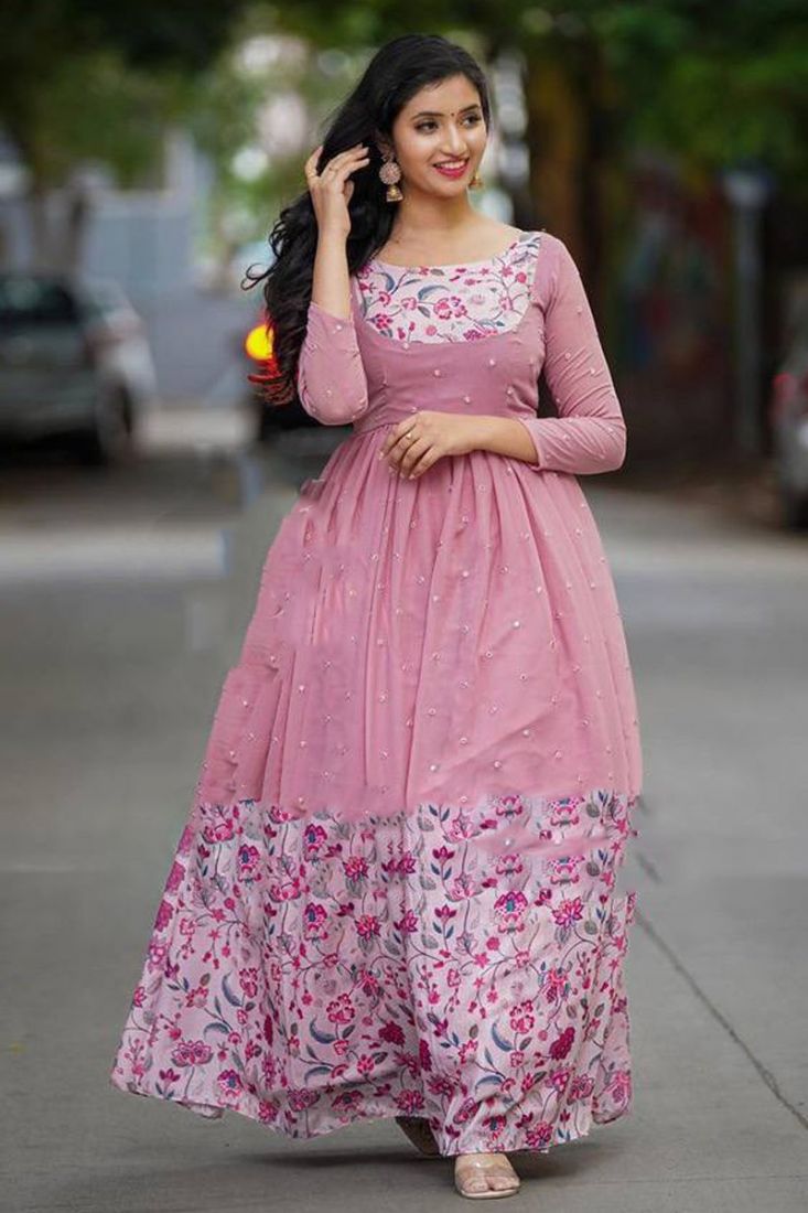 Mustard Silk Wedding Anarkali Dress - Inddus.com