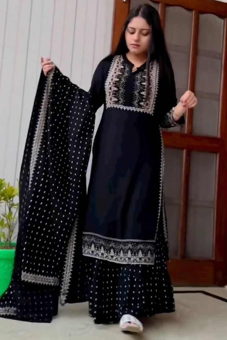 JASH CREATION - Black Straight Rayon Women's Stitched Salwar Suit ( Pack of  1 ) Price in India - Buy JASH CREATION - Black Straight Rayon Women's  Stitched Salwar Suit ( Pack of 1 ) Online at Snapdeal
