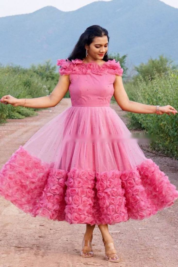 Maya 3D flower corset maxi dress in pink | ASOS