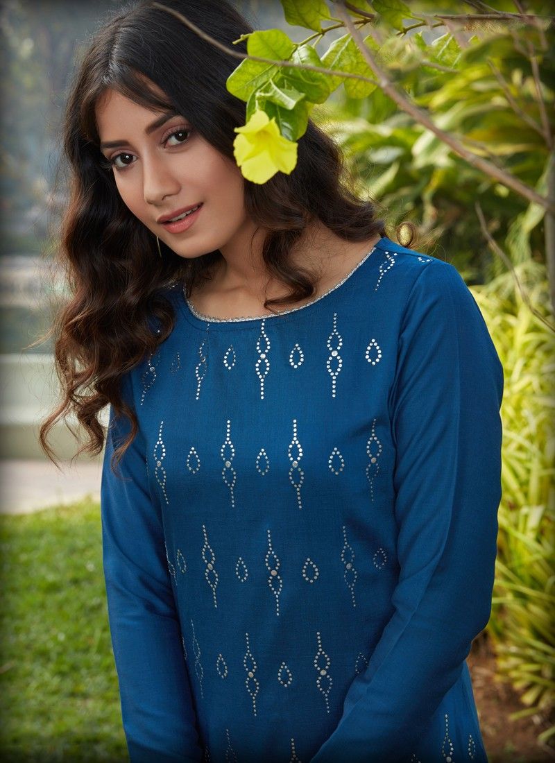 Brown Flared Sleeves Long Shrug With Crop Top And Sharara Pants  ZOMO