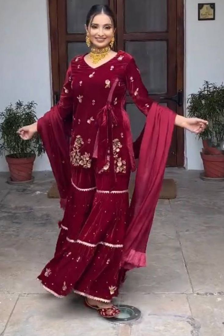 Velvet Sharara - Latest Collection with Prices - Buy Online