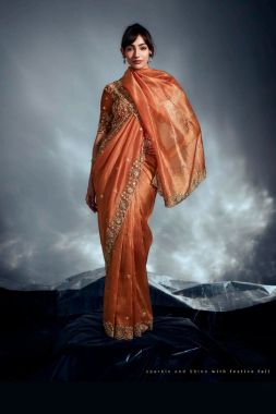 Elegant Fabric Saree with Designer Blouse and Handwork