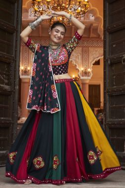 Navratri Wear Multi Color Dandiya Night Wear Fancy Chaniya Choli
