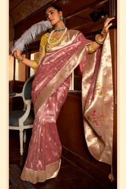 Paithani Saree in Pure Tissue with Embroidered Blouse
