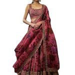 Pink Organza Semi-Stitched Lehenga Choli Set with Zari & Sequence Work