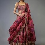 Pink Organza Semi-Stitched Lehenga Choli Set with Zari & Sequence Work