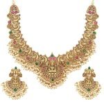 Shining Diva Traditional Pearl Choker & Temple Jewelry Set | 22k Gold Plated